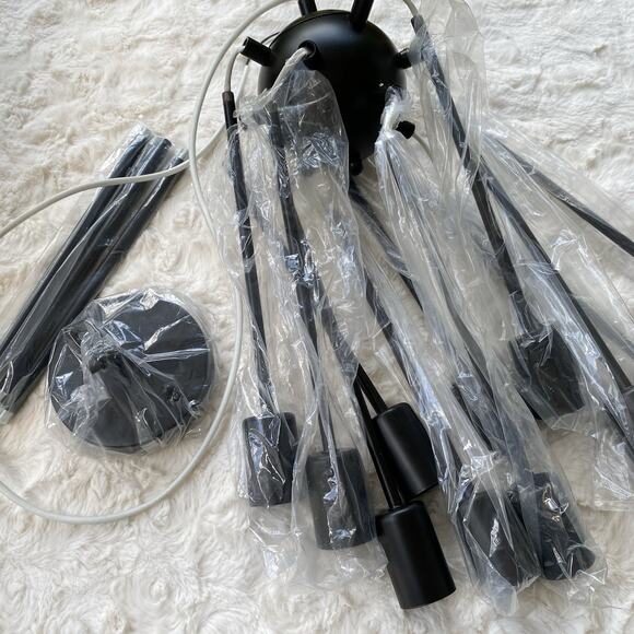 Sputnik Chandeliers Black Modern 12-Light Farmhouse Pendant Light Mid Century - Picture 7 of 15